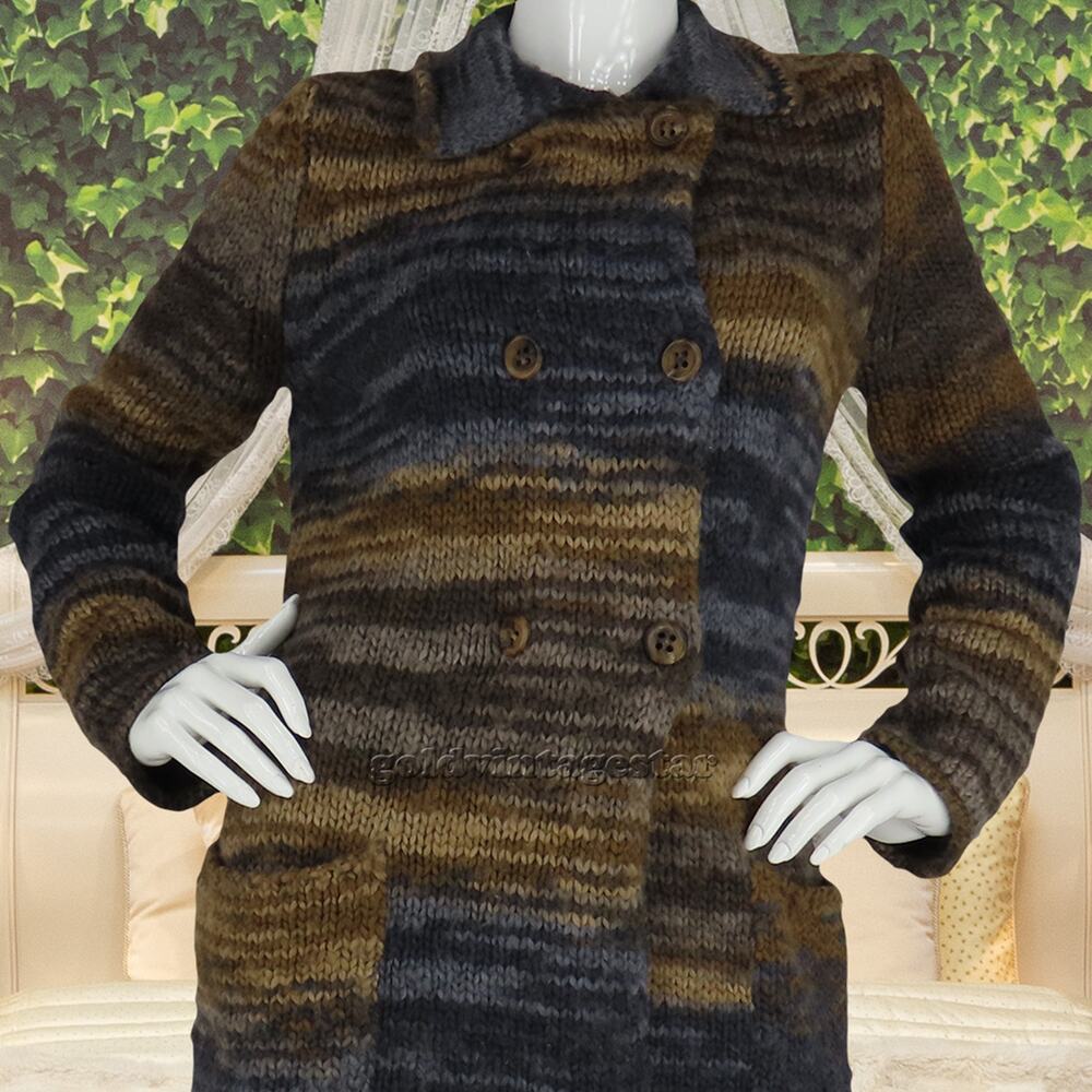 Womens APC Wool Peacoat Style Italy Knit Cardigan Jacket M